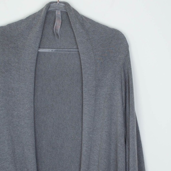 Melissa McCarthy Seven7 Gray Fringe Cardigan Sweater Waterfall Duster Size 2X - Picture 3 of 11